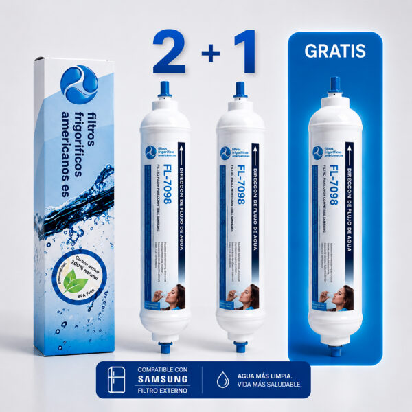 Pack 2 filtros nevera compatibles Samsung DA2910105J + 1 gratis