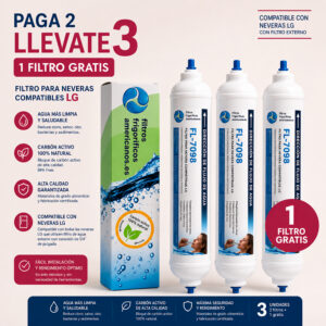 Pack 2 filtros compatibles LG 5231JA2010 + 1 filtro gratis