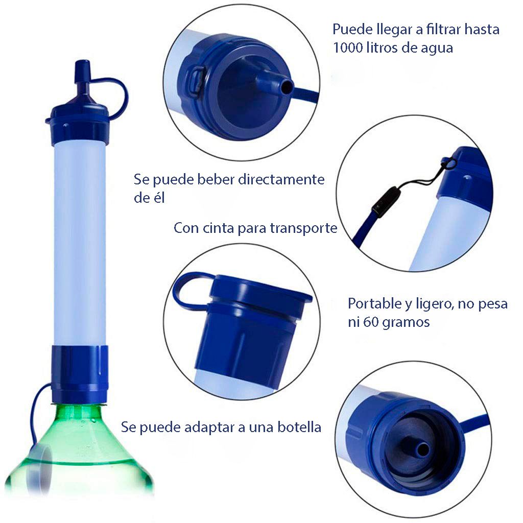 Filtro potabilizador de agua portatil Prepper Straw - Imagen 2