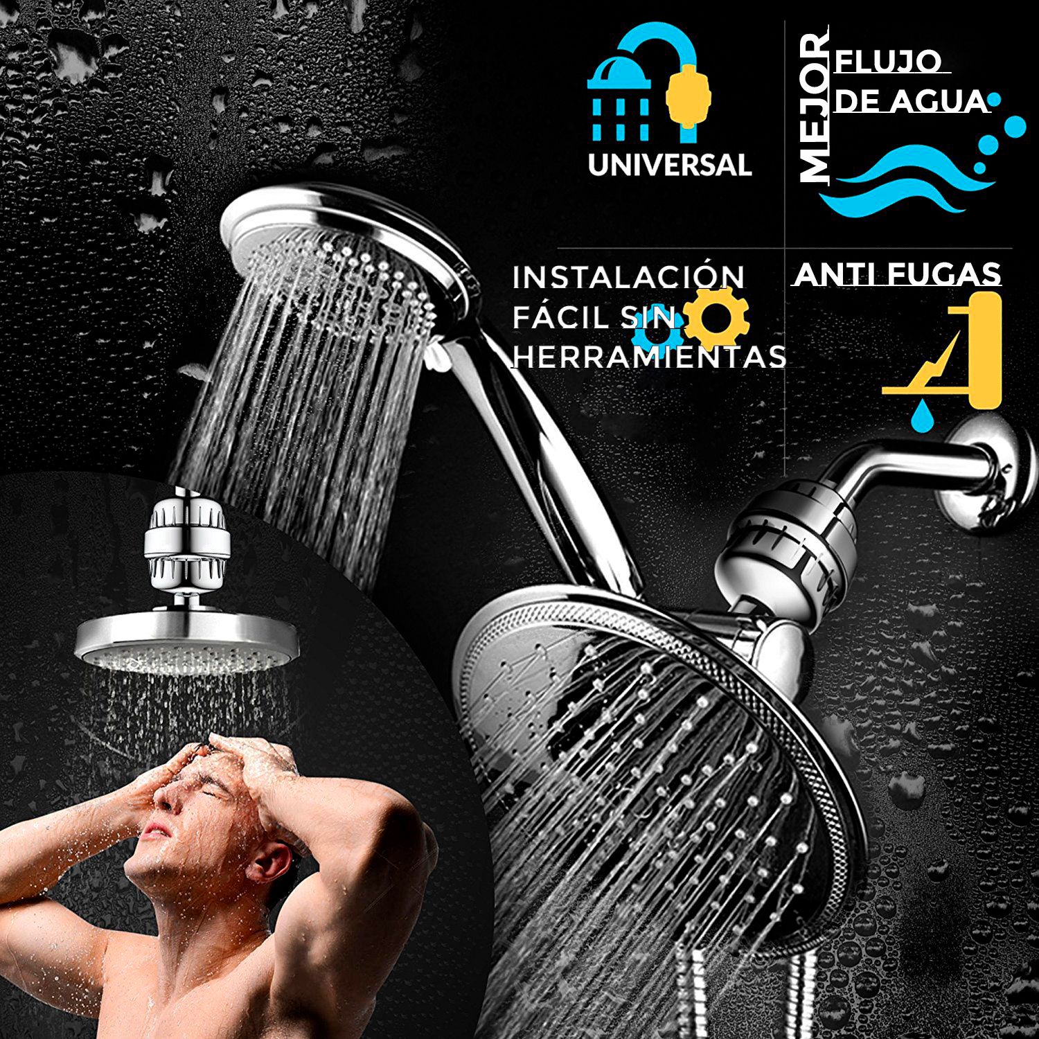 Pack Filtro Grifo Geyser y Filtro ducha universal - Imagen 7