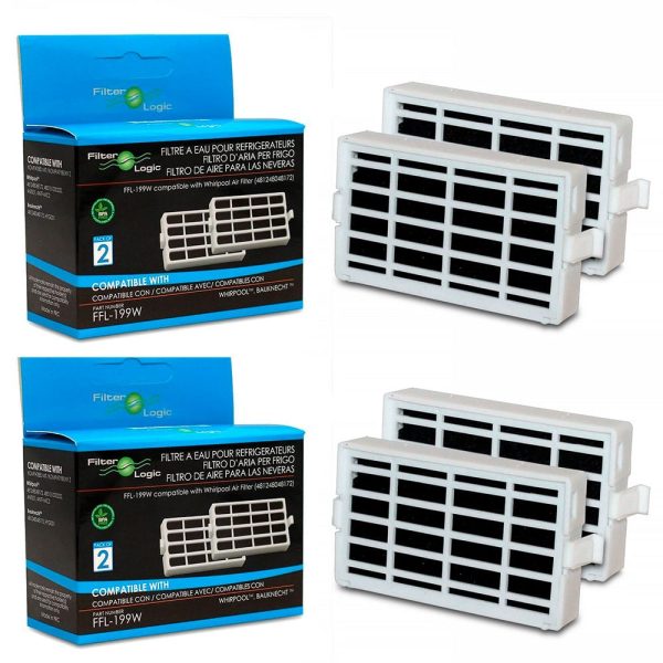 Pack 4 filtros antibacterianos compatibles Whirlpool Microban