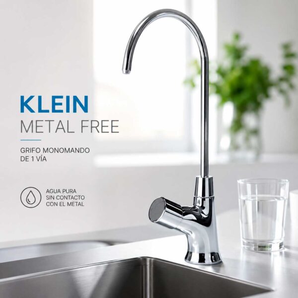 Grifo Klein Metal Free en acero brillante
