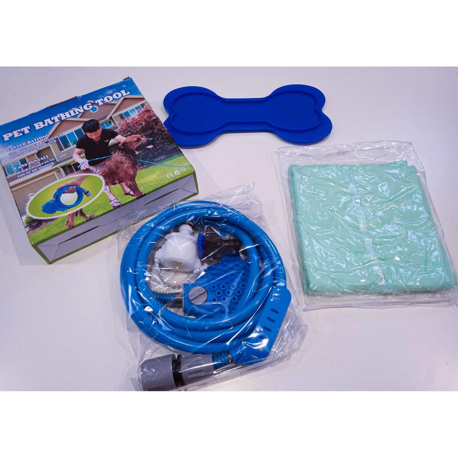 Kit guante ducha mascotas con toalla y alfombra de regalo - Imagen 2