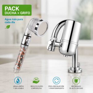 Filtrado de agua total II. Filtro KDF grifo cromado y EcoNaturducha