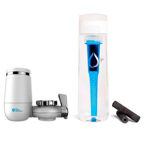 Pack agua hidrogenada. Filtro KDF para grifo + Botella Kor Plus