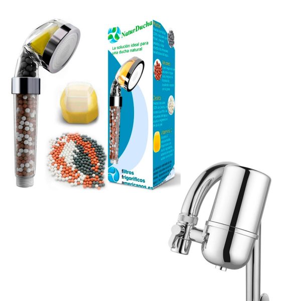 Filtrado de agua total. Filtro KDF grifo cromado y Naturducha