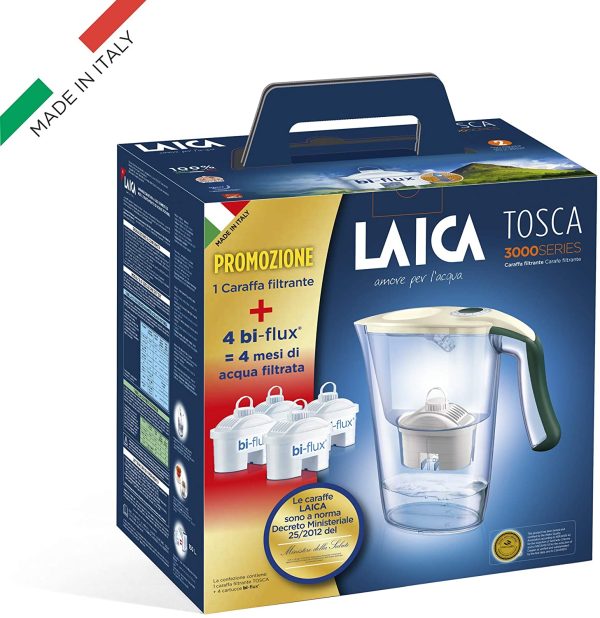 Pack Jarra filtrante Laica Carmen Tosca + 3 filtros Biflux