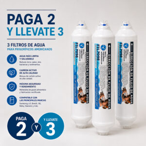 Pack 2 filtros frigorífico externo universal FIL7098 + 1 gratis