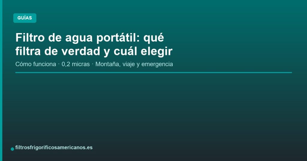 Filtro de agua portátil: qué filtra de verdad y cuál elegir