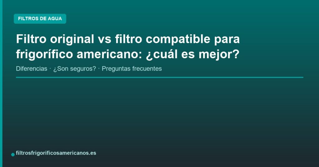 Filtro original vs filtro compatible para frigorífico americano: ¿cuál es mejor?