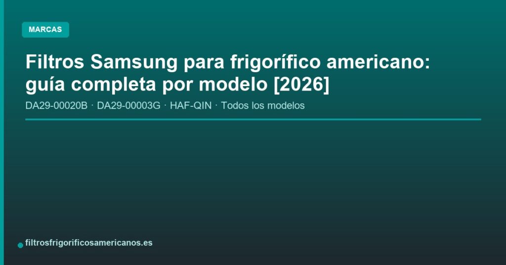Filtros Samsung para frigorífico americano: guía completa por modelo [2026]