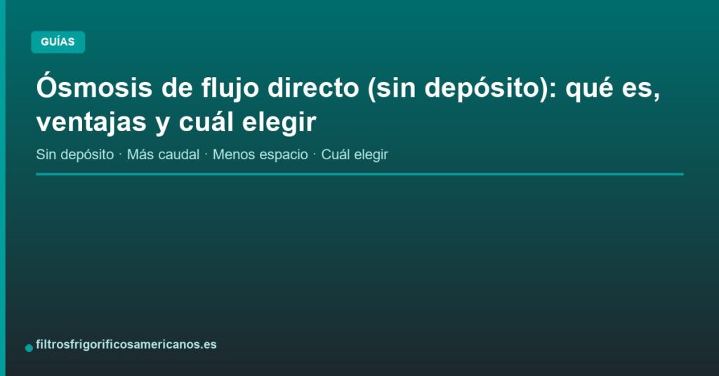 Ósmosis de flujo directo (sin depósito): qué es, ventajas y cuál elegir